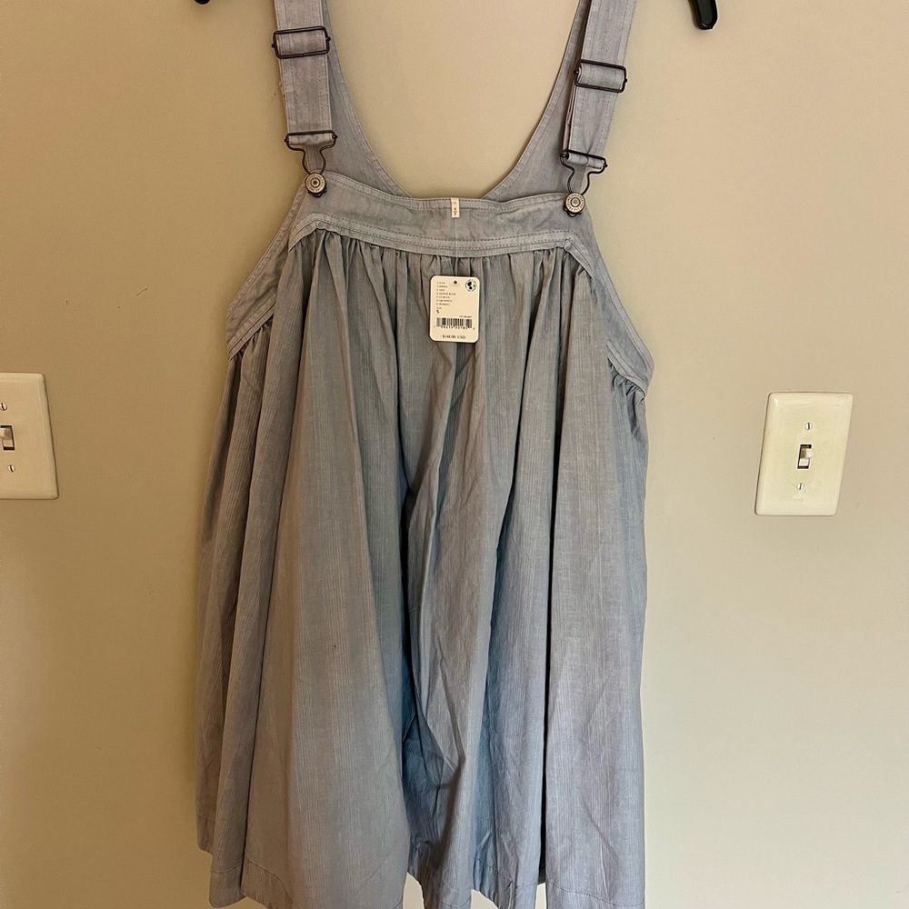 NWT Free People We the Free Aster Mini Babydoll Overall Dress in Xenon Blue - Picture 3 of 8